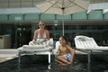 spending time at the swimming pool of St Regis