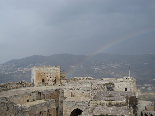 rainbow on Krak des Chevaliers, the pic may not be amazing, but the experience was!