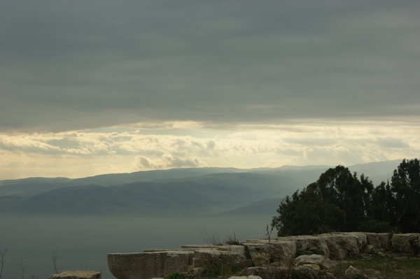 view over to the North of Lebanon...the snow is just behindthe clouds...