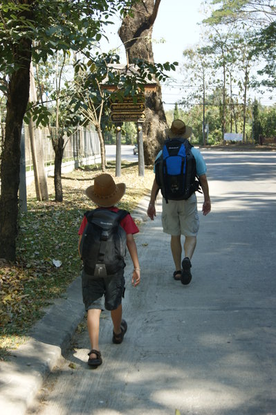 little family walk in Chiang Rai 
