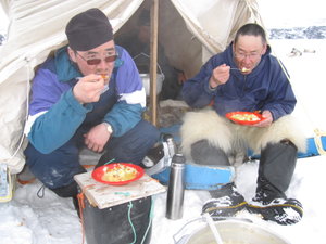 dinner time...camping...and it well below zero degrees
