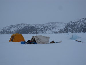 camping on the ice