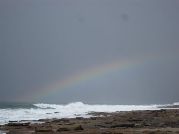 Rainbow and bad weather in Shelly beach