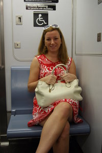 Mari riding the NY metro!
