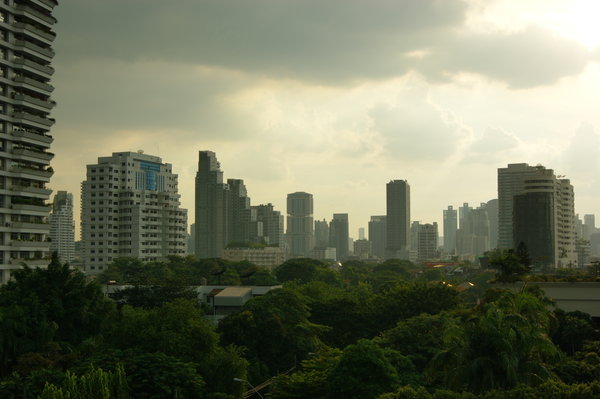 Bangkok, view from our flat...rainy season!
