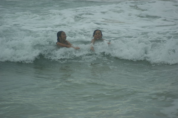 having fun in the waves