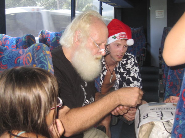 On 25th December, playing card tricks with Santa!