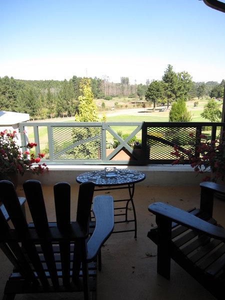 View on the golf course, terrace at Oliver's