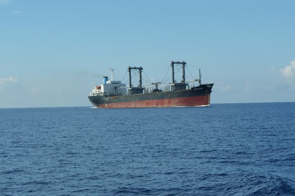 the only other boat we saw in 5 days at sea....logging ship....