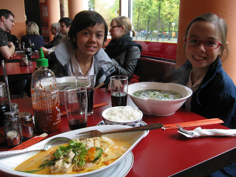 First lunch in Berlin...on our way to Asia...we eat Thai...and Vietnamese...