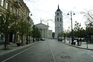 Vilnius...and not many cars around downtown...