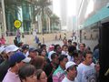 Doha style queue for the local bus...no kidding...