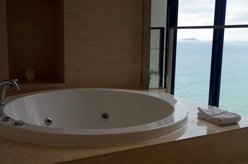 A small bath with a view...