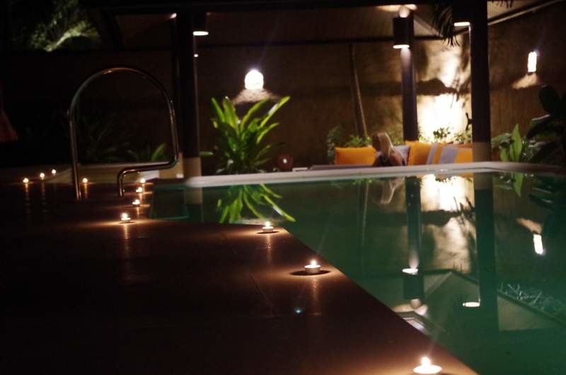 Candles....and private swimming pool...