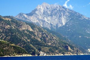 This is actually Mt Athos, and look at the size of those Monastery from a distance...
