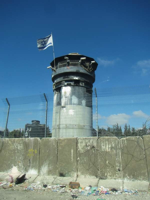 Israeli army tower are spread all over Palestine along the roads.