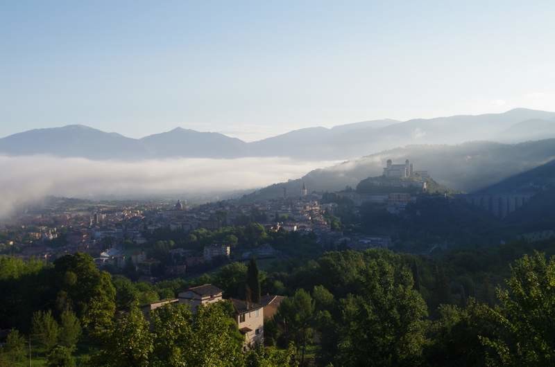 Morning view from my room in Spoleto