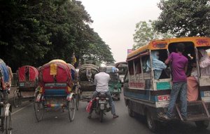 In Dhaka...you go as fast...as the rickshaws go...