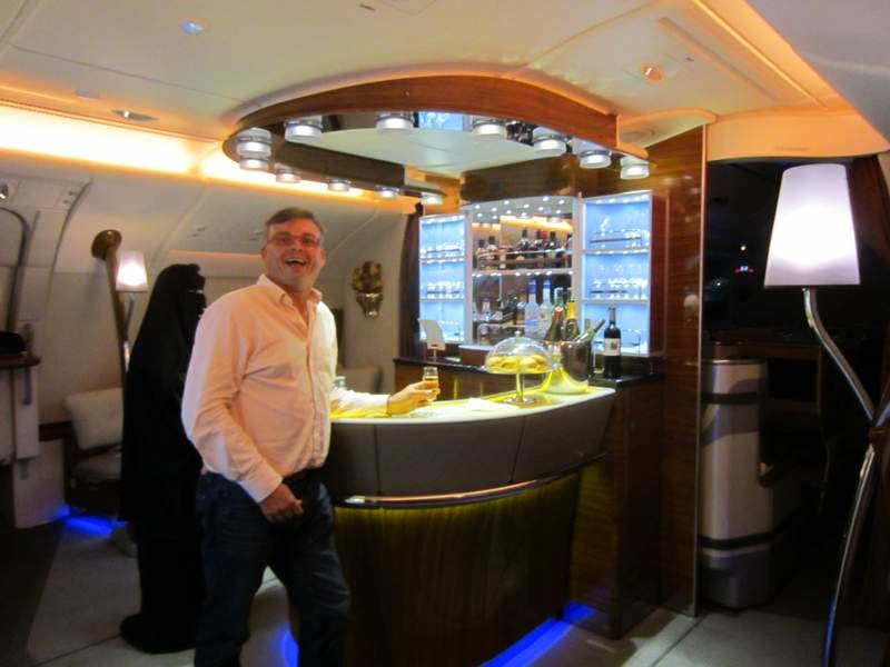 A380 bar time on Emirats, jsut over 2 weeks ago...