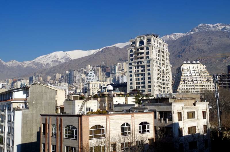 In Tehran, the higher you sleep, the best it is....view for breakfast! 99% of the city is below us!