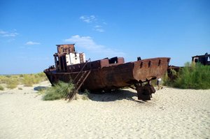 The Aral sea...water was still here not that long ago...