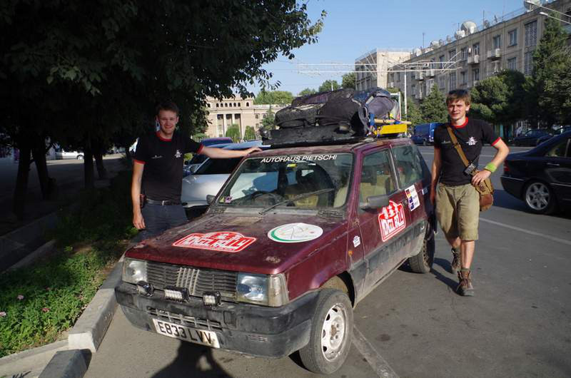 Mongol Rally, I have a friend doing it, and met different cars at different times of my trip...