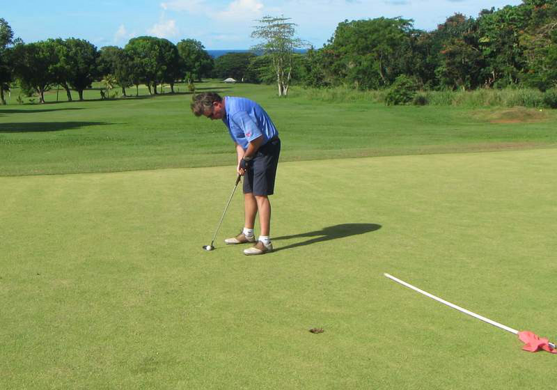 Playing the Royal Samoa golf course...
