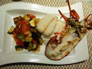 Ratatouille, cape white fish...and the little crayfish! Nice!