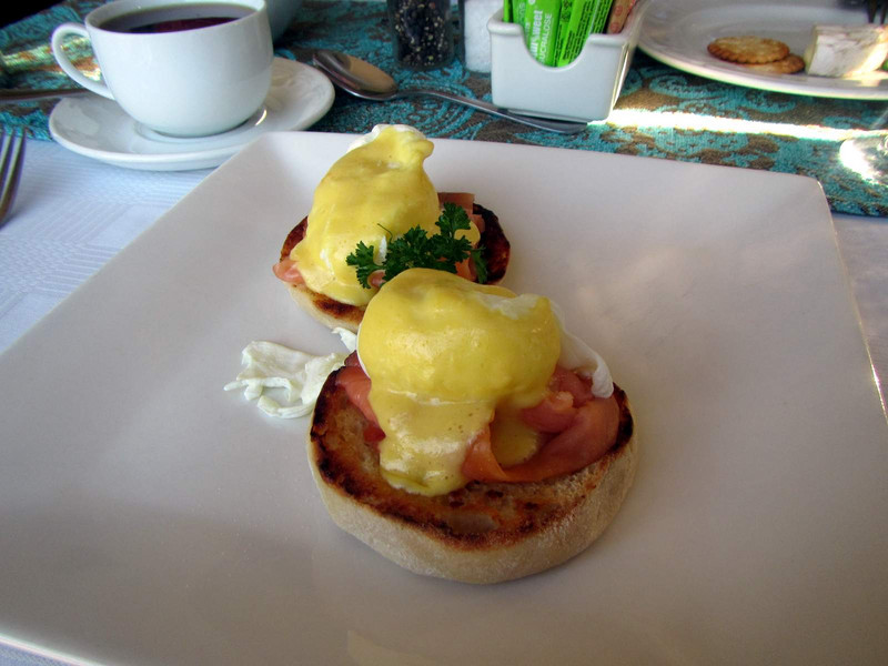 Always a good start of the day with salmon egg benedictine...