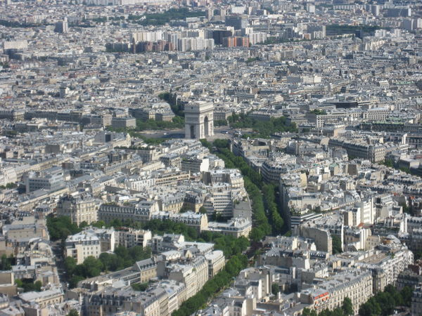View of the Arc de Triomphe from the Eiffel Tower
