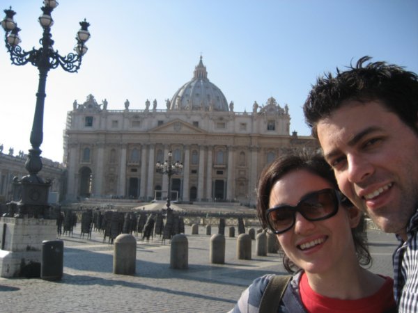 Us in front of St Peters Basillica, The Vatican