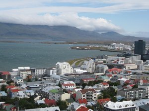 View of Reykjavik from the top of Hallgrimskirkja Church