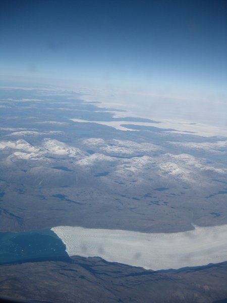 A Glacier  While Flying over Greenland