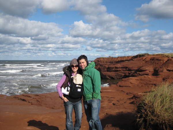 The red cliffs of Prince Edward Island in the Fall, Canada.