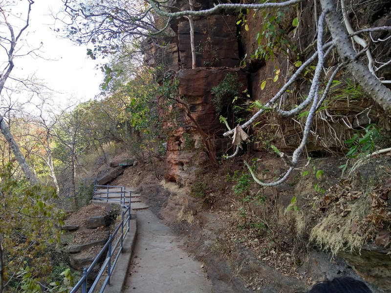 The trails going down to Pandav Caves
