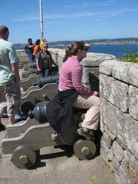 Kate in the action from the St Michael's fortress