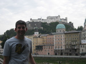 Salzburg Fortress and city rooftop view