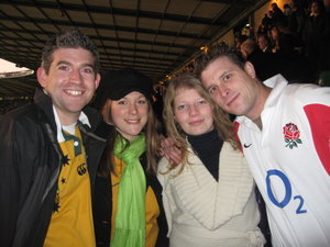 With Mark and Becca at the Rugby