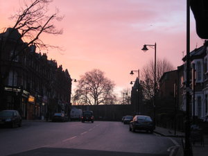 Sunrise on our street in Hughbury