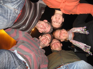 The crew on a noght out in Amsterdam