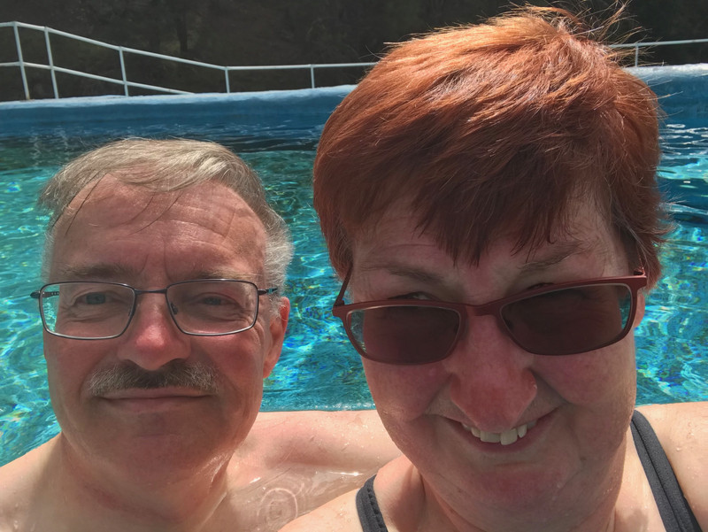Selfie in the spring pool
