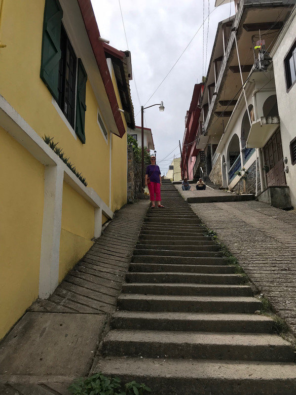 Steep steps up into town 