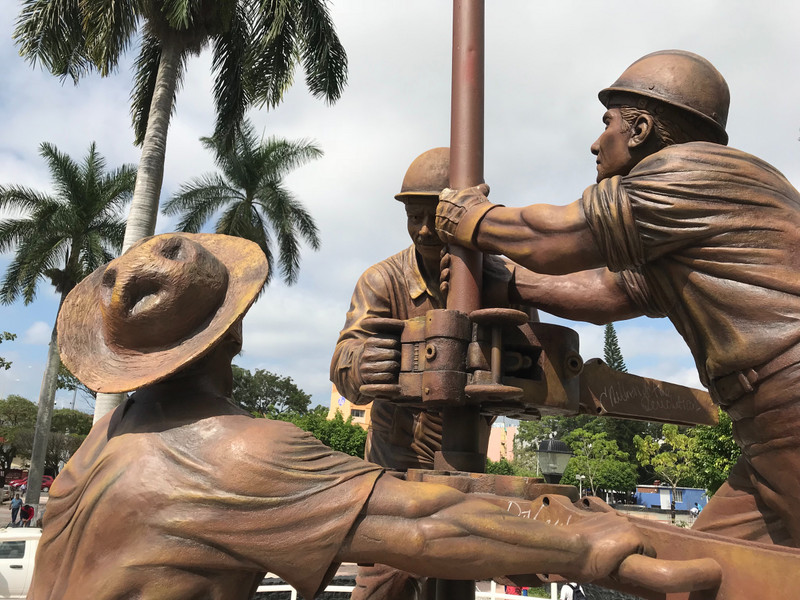 Oil workers statue detail 