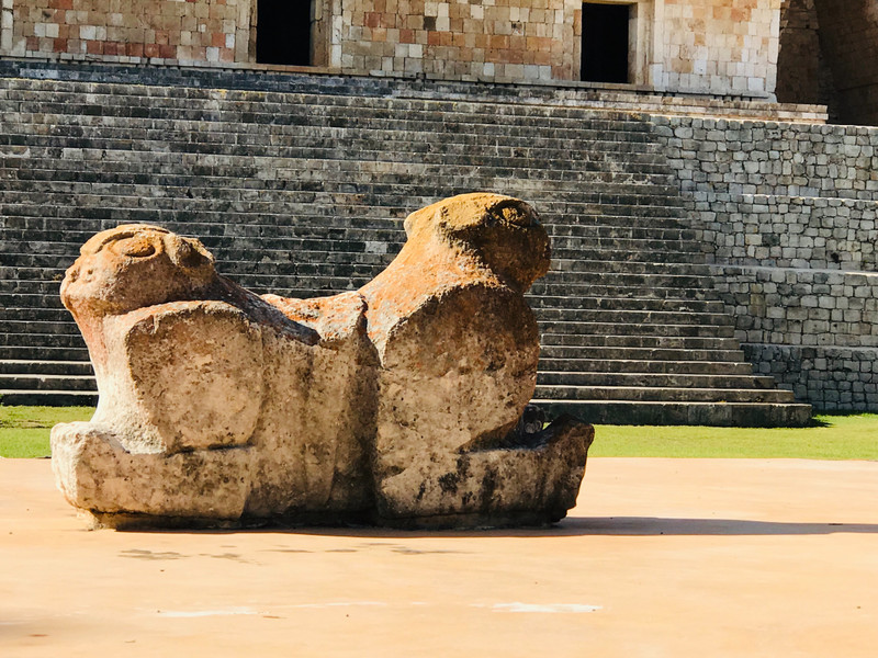 Uxmal - the Jaguar Throne in front of the Governor’s Palace