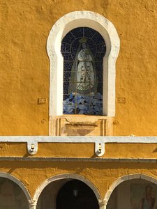 Izamal - The convent church stain glass window