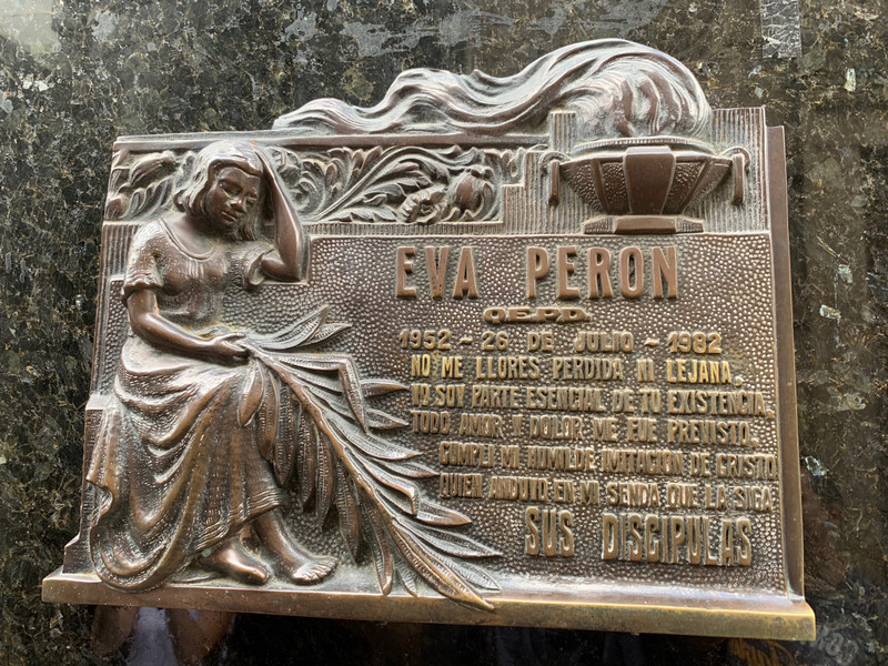 Eva Peron Grave Plaque