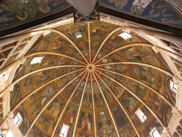 The baptistry dome and columns