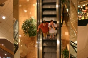 Riding the Escalator at the Canal Street Shops