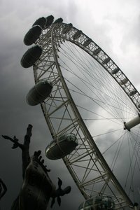 London Eye during a thunderstorm