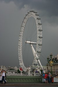 London Eye during a thunderstorm